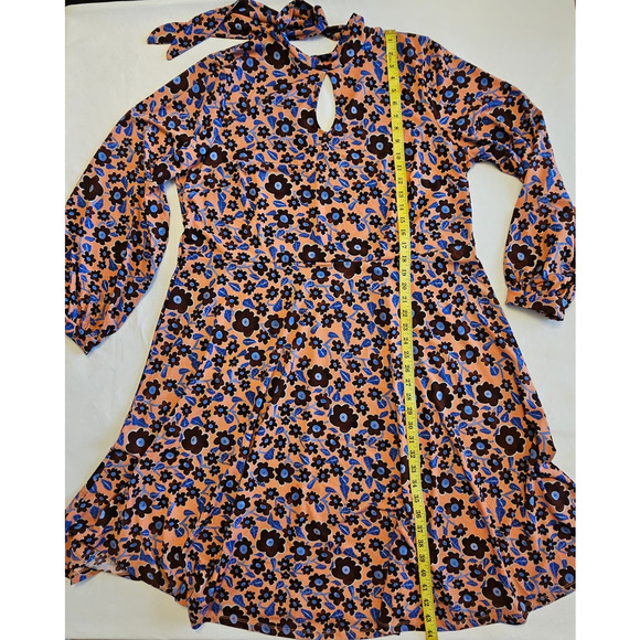 EUC ELOQUII Women's Floral Mock Neck Jersey Midi L/S Stretch Dress 22 - Picture 8 of 12